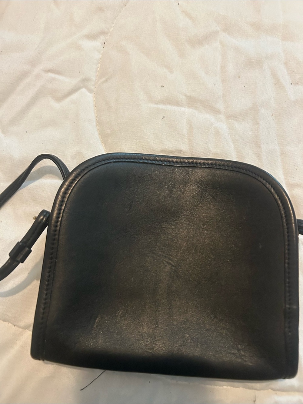 Classic Black Leather Crossbody Bag - Men